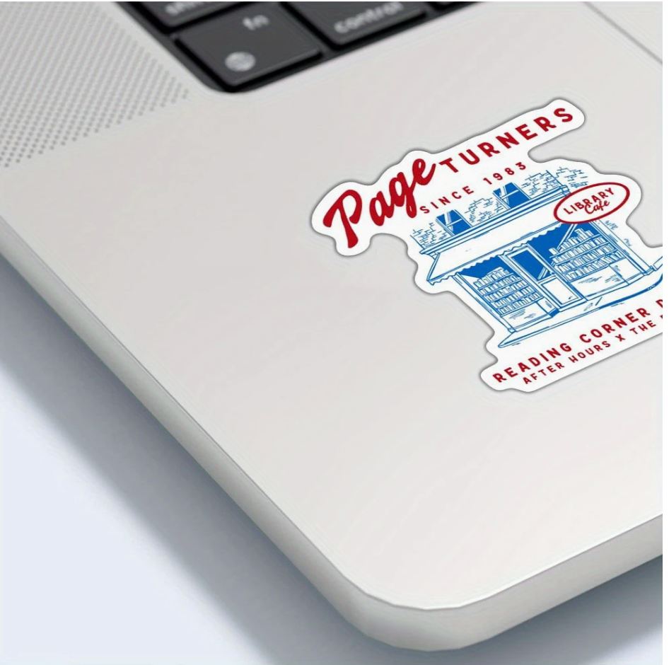 Page Turners Library Cafe Sticker – Wander Through Books