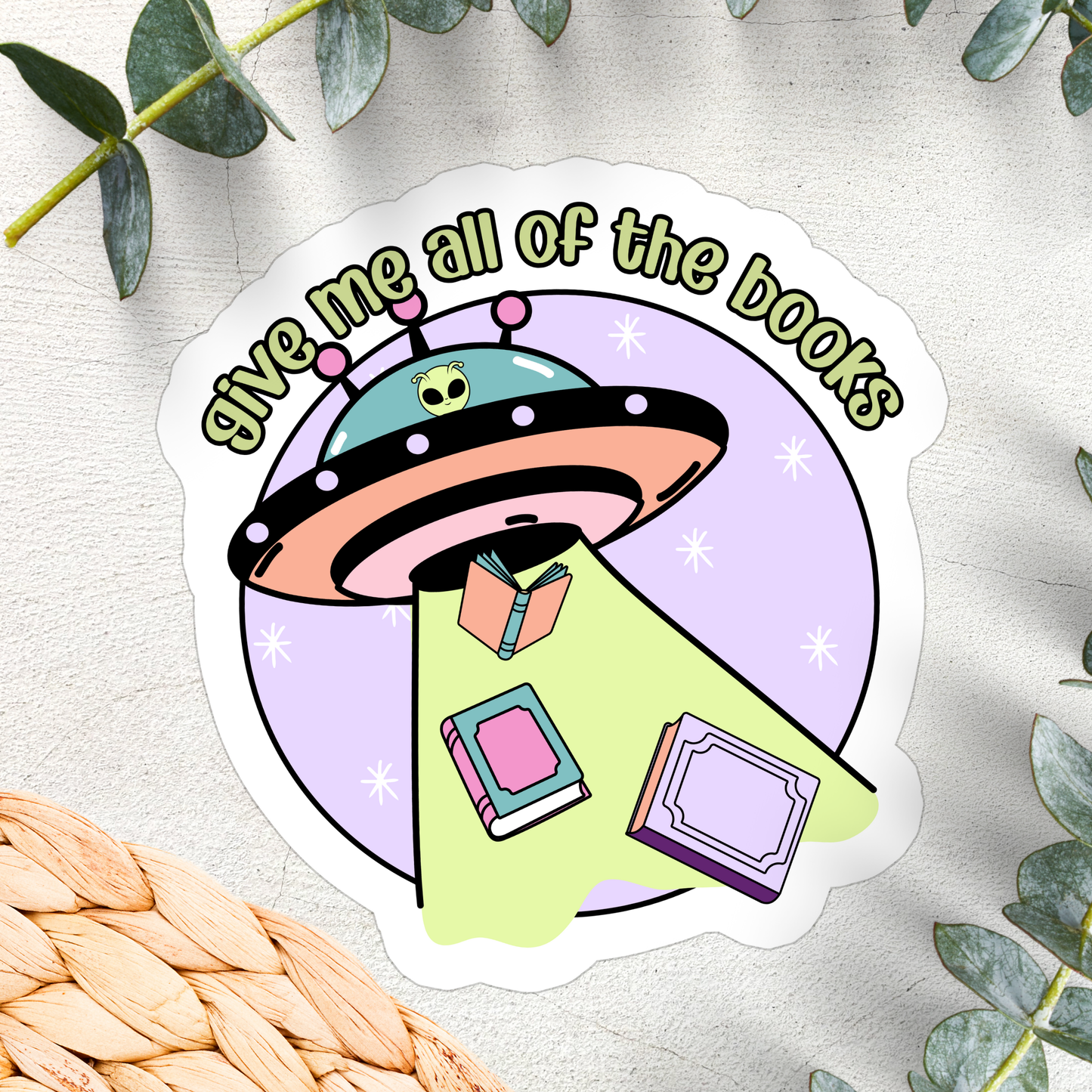 Book Bookish Books Alien Funny Waterproof Vinyl Sticker