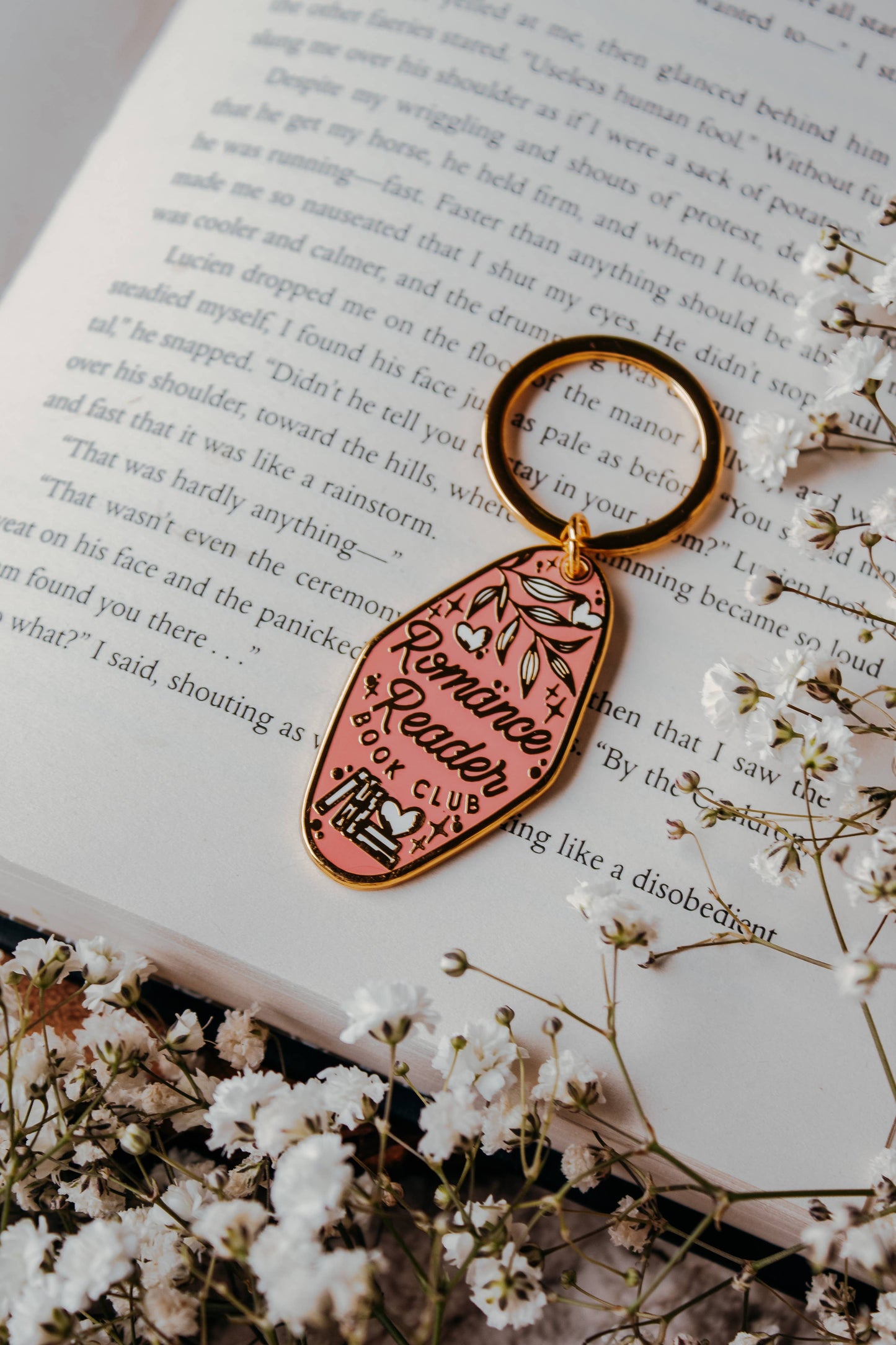 Romance Reader Enamel Keychain