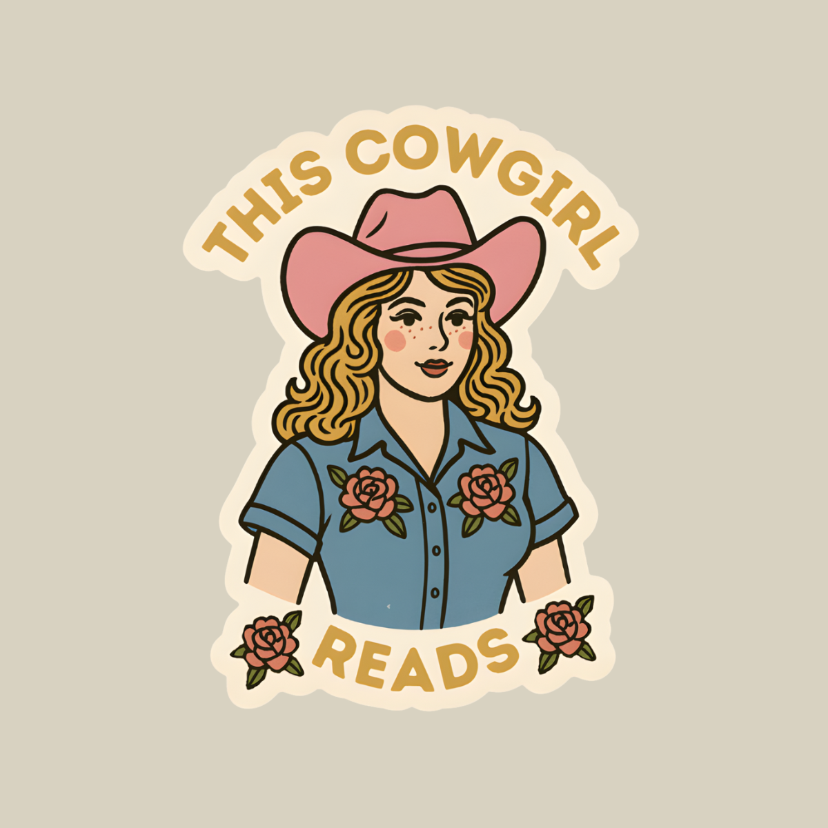 This Cowgirl Reads Sticker