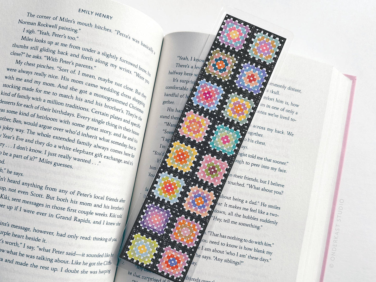 Granny Squares Crochet Blanket Laminated Bookmark