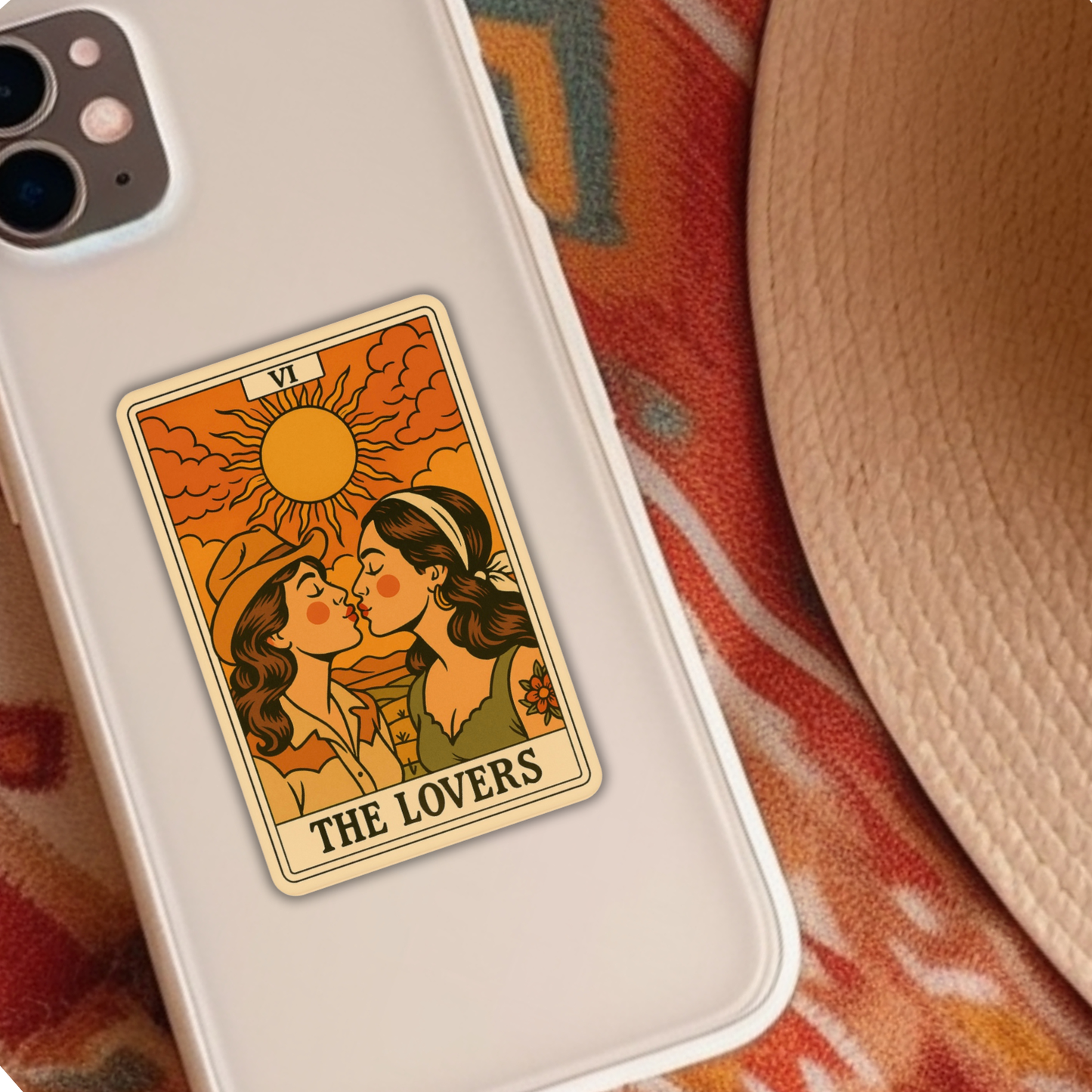 The Lovers Tarot Cowgirls Sticker