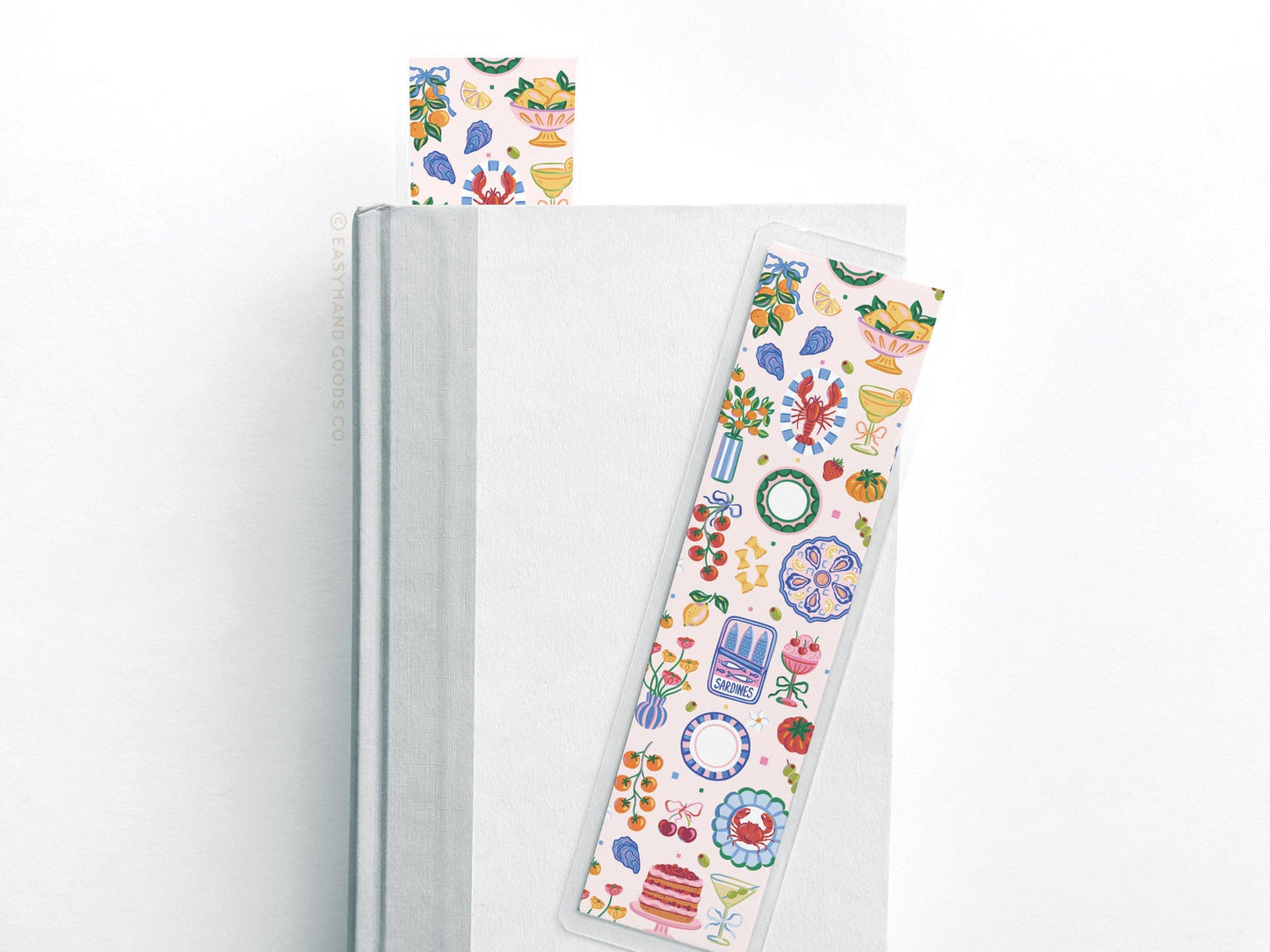 Tomatoes & Sardines Coastal Laminated Bookmark