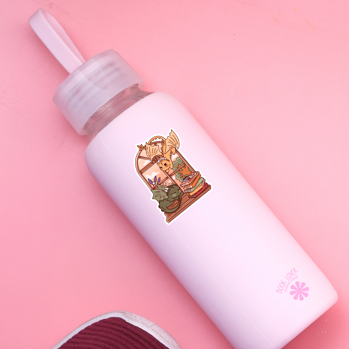 Bookish Dragon Window Sticker