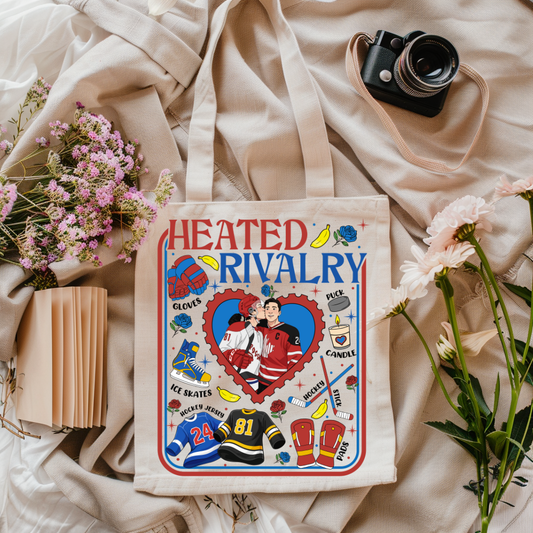 Heated Rivalry Hearts Tote Bag