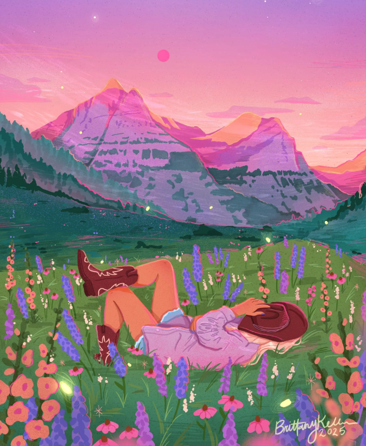 Glacier Cowgirl Print