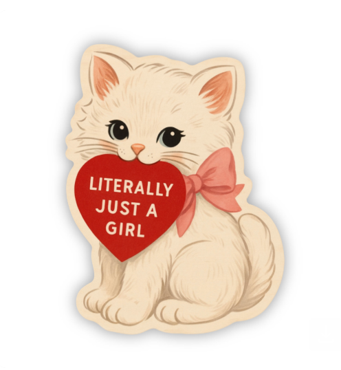 Literally Just a Girl Kitty Sticker