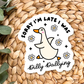 Relatable Duck Funny Mental Health Waterproof Vinyl Sticker