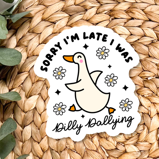 Relatable Duck Funny Mental Health Waterproof Vinyl Sticker