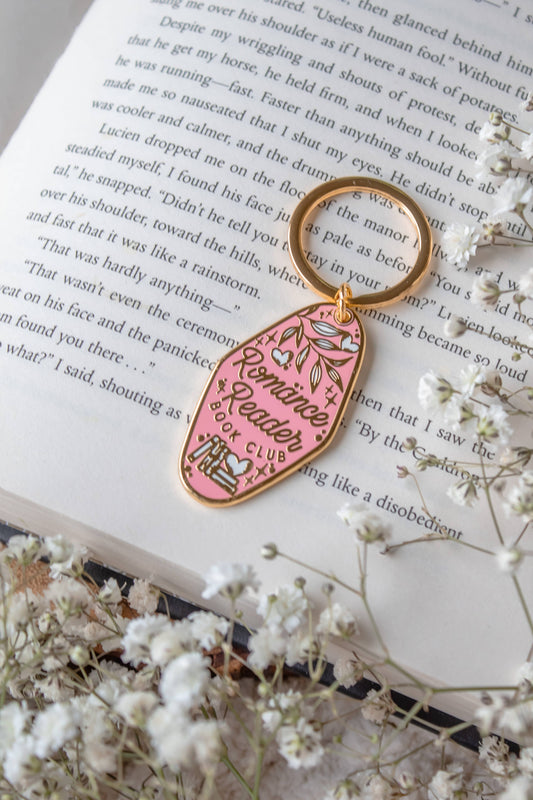 Romance Reader Enamel Keychain