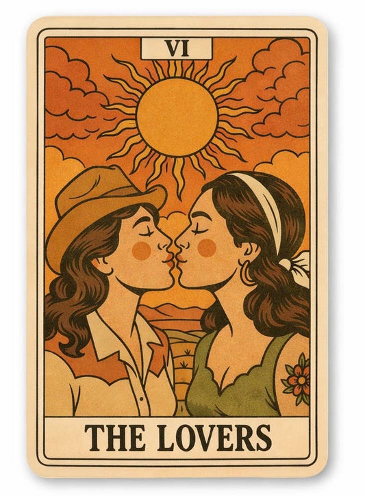 The Lovers Tarot Cowgirls Sticker