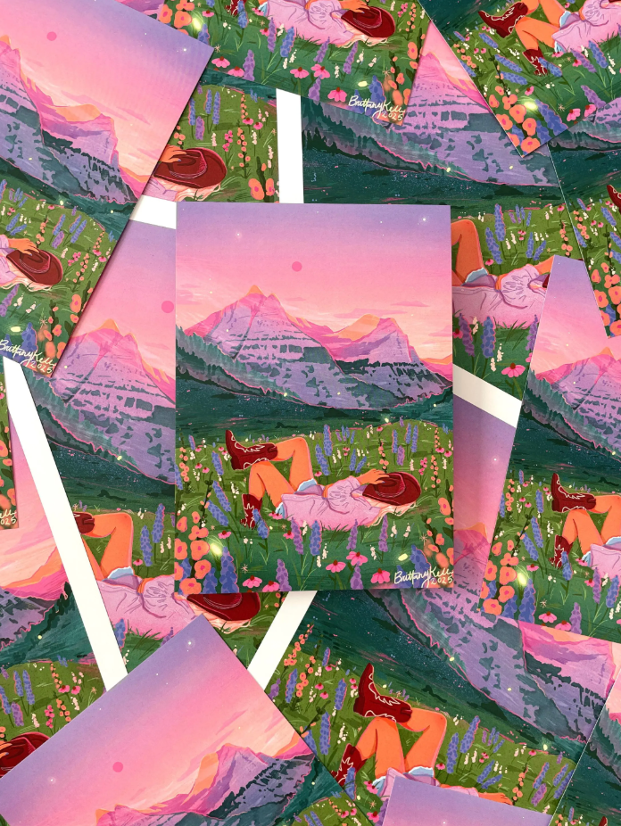 Glacier Cowgirl Print