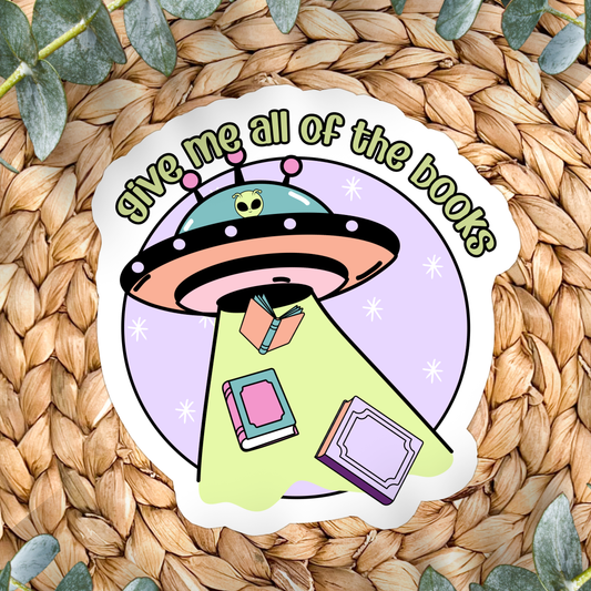 Book Bookish Books Alien Funny Waterproof Vinyl Sticker